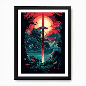 Sword In The Water Art Print