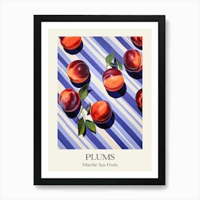 Marche Aux Fruits Plums Fruit Summer Illustration 1 Art Print