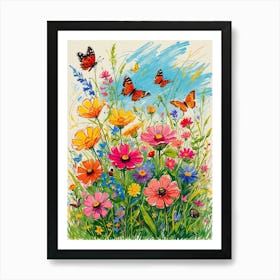 Butterfly Meadow Art Print