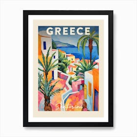 Santorini Greece 4 Fauvist Painting Travel Poster Art Print