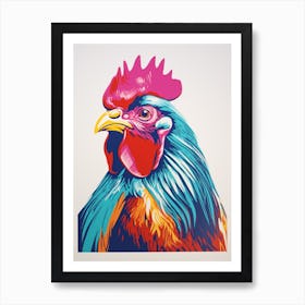 Andy Warhol Style Bird Rooster 4 Art Print