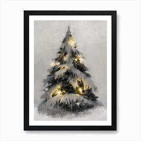 Christmas Tree Under Snow Art Print