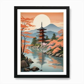 Miyajima Island Japan Vintage Travel Art (7) Art Print