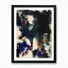 BATTERSEA -  Abstract Modern Contemporary Painting in teal, sage, blue, beige, burgundy, yellow Art Print