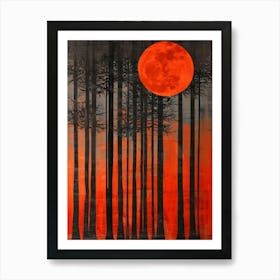 Full Moon In The Forest 14 Art Print