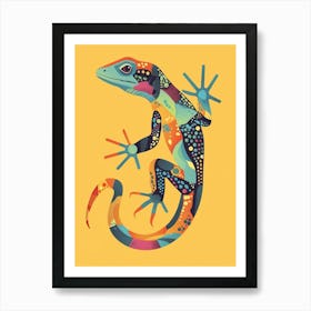Gecko Abstract Modern Illustration 6 Art Print
