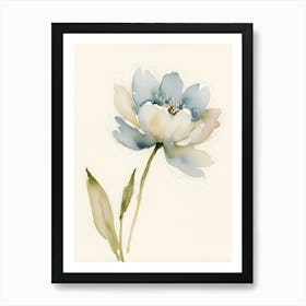 Blue Peony 1 Art Print