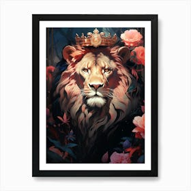 Lion In The Forest Art Print