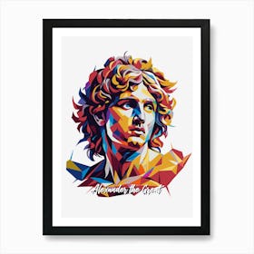 Alexander The Great Portrait WPAP Pop Art Art Print