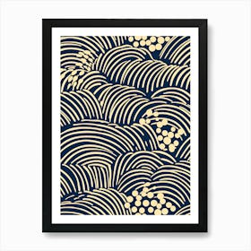 Asian Wave Pattern Art Print