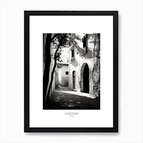 Poster Of Cordoba, Spain, Black And White Analogue Photography 3 Art Print