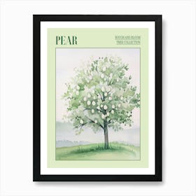 Pear Tree Atmospheric Watercolour Painting 1 Poster Art Print
