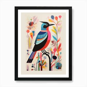 Colourful Scandi Bird Dipper 4 Art Print