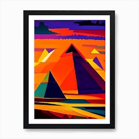 Pyramids Geometric Sunset Art Print