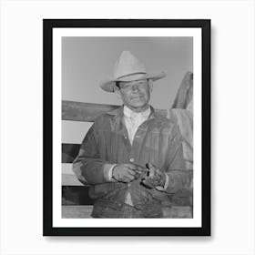 Mexican Cowboy Sharpening His Knife, Roundup Near Marfa, Texas By Russell Lee Art Print