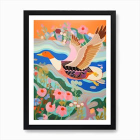 Maximalist Bird Painting Mallard Duck 1 Art Print