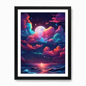 Moon And Clouds 1 Art Print