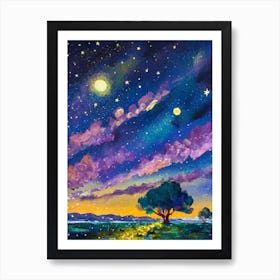Night Sky With Stars 3 Art Print