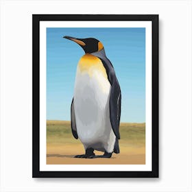 Emperor Penguin Salisbury Plain Minimalist Illustration 6 Art Print