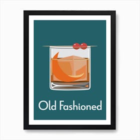 Old Fashioned Teal Art Print