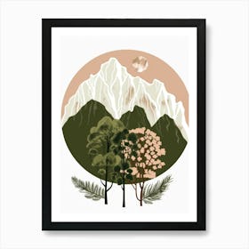 Mountains And Trees Art Print