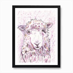 Sheep In Pink Art Print