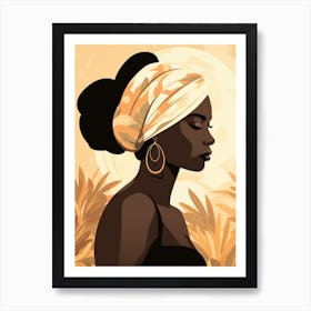 African Woman In Turban Art Print