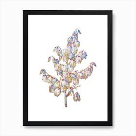 Stained Glass Aloe Yucca Mosaic Botanical Illustration on White n.0295 Art Print