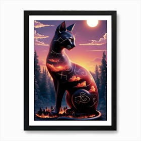 Cat In The Sky Art Print