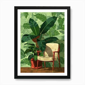 Illustration Of A Living Room Art Print