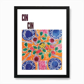 Cin Cin Poster Table With Wine Matisse Style 1 Art Print