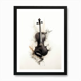 Violin In Water Splash Poster