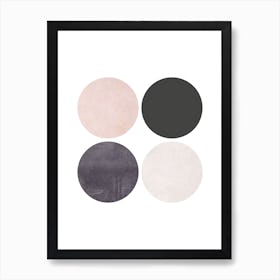 Circles Pink Cotton Abstract Art Print