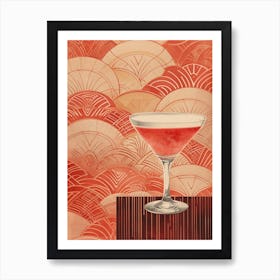 Art Deco Strawberry Daiquiri 2 Art Print