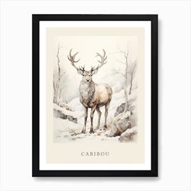 Beatrix Potter Inspired  Animal Watercolour Caribou 4 Art Print