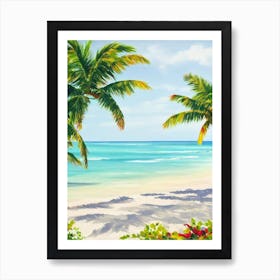 Long Bay Beach, Turks And Caicos Contemporary Illustration   Art Print