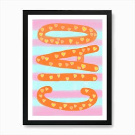 Ciao Pastell Typografie, große Buchstaben Orange Pink Gelb, Italien Sommer, Trend Artprint Art Print