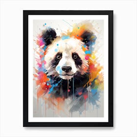 Panda Art In Abstract Art Style 4 Art Print