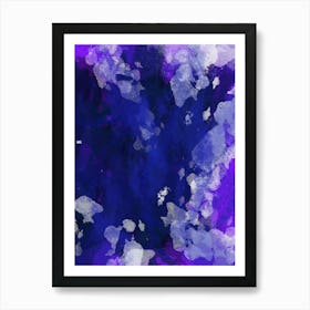 Abstract Watercolor Painting purple blue Art Print