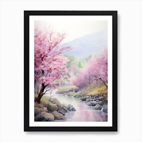 Beautiful Watercolor Cherry Blossom 2 Art Print