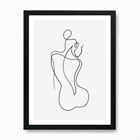 One Line Female Body Line Art Vector Woman Art Print