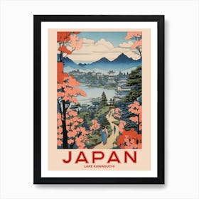 Lake Kawaguchi, Visit Japan Vintage Travel Art 2 Art Print