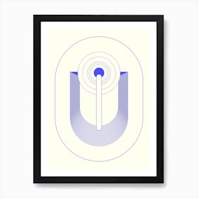 Blues Geometric Abstract Art Print