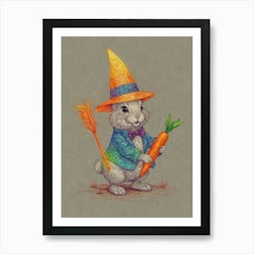 Rabbit In A Hat 2 Art Print