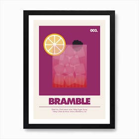 Bramble, Cocktail Print (Deep Pink) Art Print