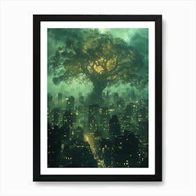 Whimsical Tree In The City 8 Art Print