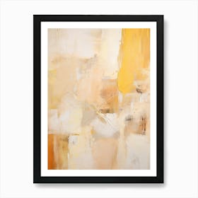 Yellow And Brown Abstract Raw Painting 2 Art Print