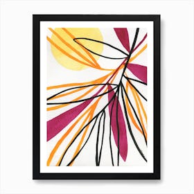 Sun And Leaves Art Print