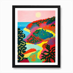 Coral Beach, Australia Hockney Style Art Print