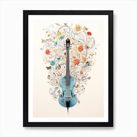 Musical Heart Instrument And Notes 2 Art Print